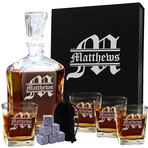 My Personal Memories, Personalized 5 pc Whiskey Decanter Set - De...