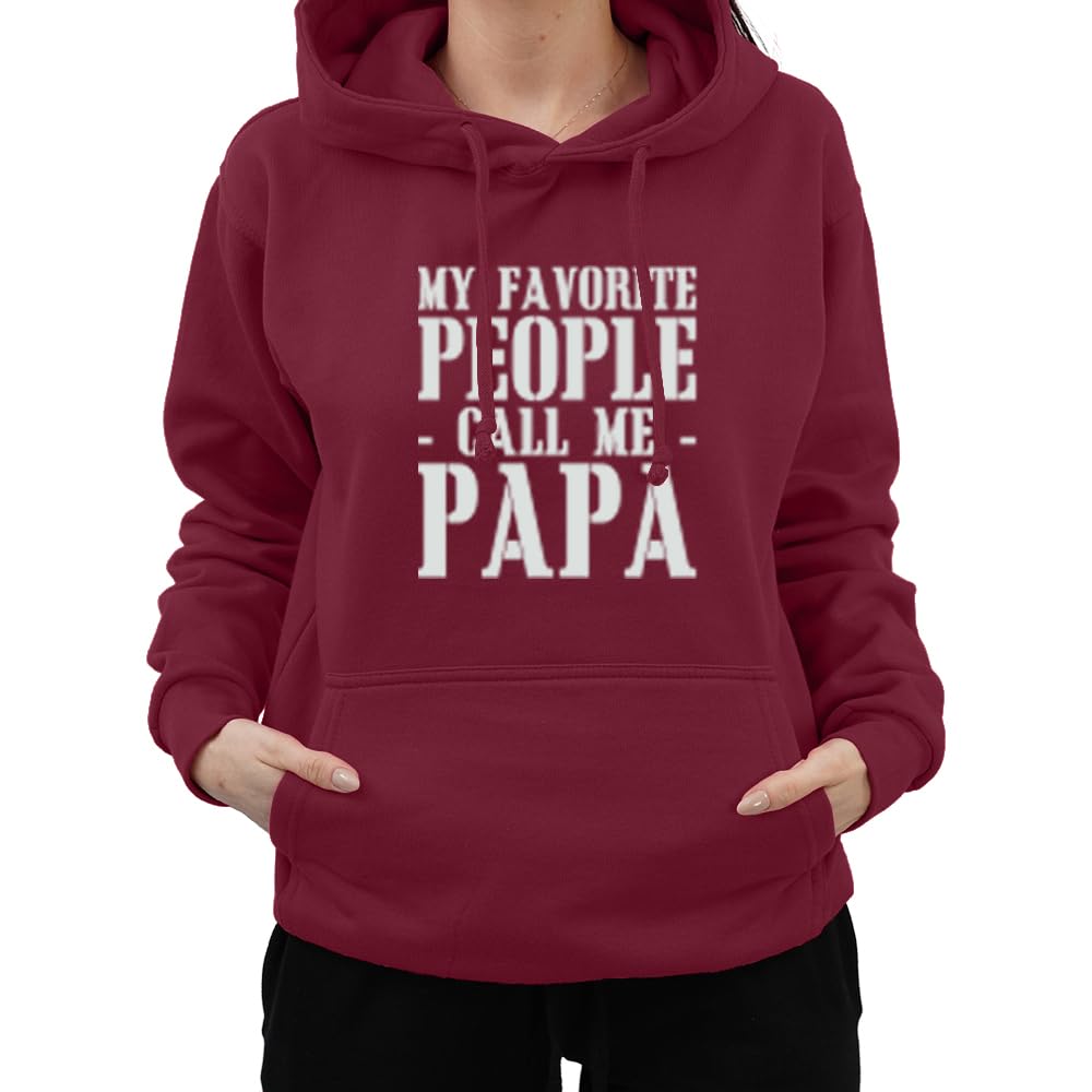 Graphic Impact Men's Wine Funny My Favorite People Call Me Papa Father Dad Birthday Hoodie (,Large)