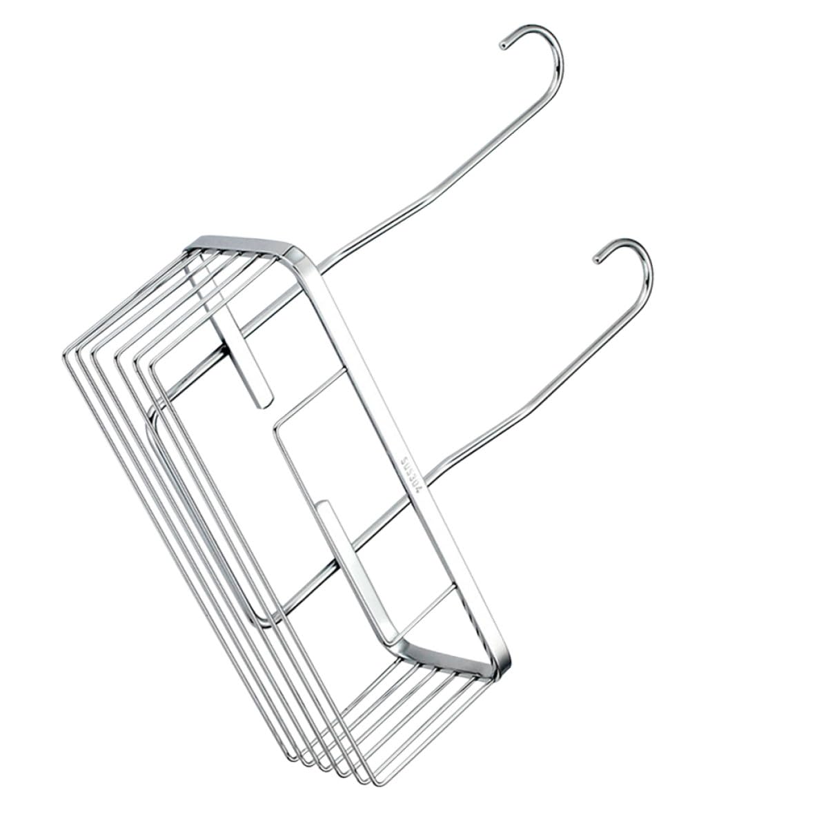 BESPORTBLE Mensola Portaoggetti per Doccia in Acciaio 1 Pezzo Scaffale Sospeso Resistente e Spazioso per Bagno e Cucina Organizer da Parete Anti-Ruggine Appendiabiti Integrato per Spazio