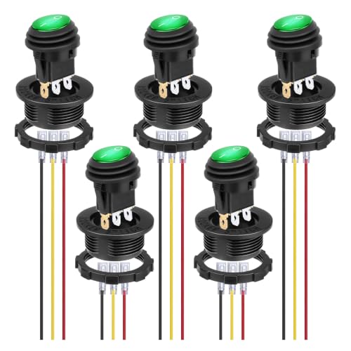 BFXM Round Rocker Switch, Toggle Switch 12V, On Off Switch, SPST 3 Pin