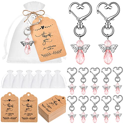 Porte-clés en forme d'ange rose : lot de 180 pièces pour fête prénatale, mariage, anniversaire