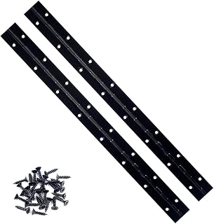2PCS 16 inch Black Piano Hinges for Cabinet Hinges Heavy Duty Continuous & Piano Hinges Sliver Stainless Steel 304 Long Hinges Door Hinges for DIY Wood Craft Box, Door
