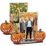 Barydat 2 marcos de fotos de Halloween de 4 x 6 pulgadas, marco de fotos de madera moderno de Halloween, marcos de fotos decorativos, decoraciones de Halloween para familiares, amigos, regalos de