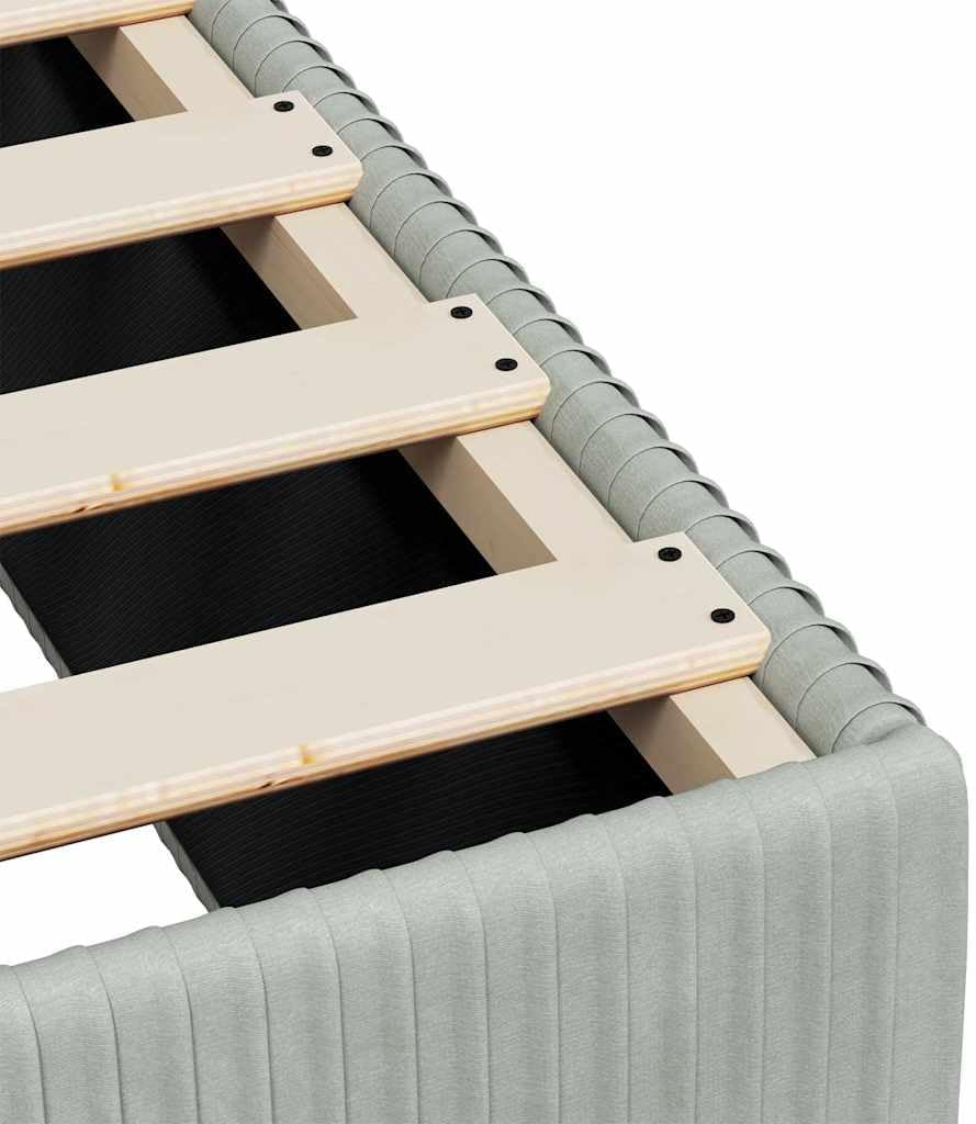 Light Grey Velvet Full Bed Frame with Sturdy slatted Platform Foundation, Durable Heavy-Duty Plywood Construction, Easy-Assembly Design