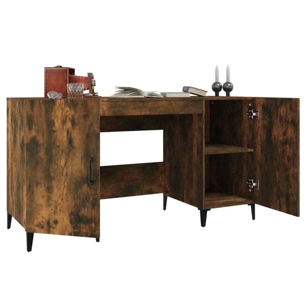Scrivania con incenso, 140 x 50 x 75 cm, in legno di legno, tavolo da lavoro, scrivania ad angolo, per ufficio, studio, camera da letto, soggiorno A2
