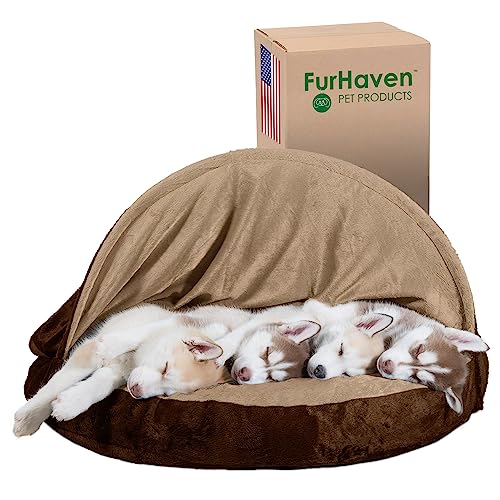 Furhaven-35-Round-Orthopedic-Dog-Bed-for-LargeMedium-Dogs-w-Removable-Washable-Cover-For-Dogs-Up-to-50-lbs-Microvelvet-Snuggery-Espresso-35-inch - Cucciolini Doodles   Furhaven-35-Round-Orthopedic-Dog-Bed-for-LargeMedium-Dogs-w-Removable-Washable-Cover-For-Dogs-Up-to-50-lbs-Microvelvet-Snuggery-Espresso-35-inch
