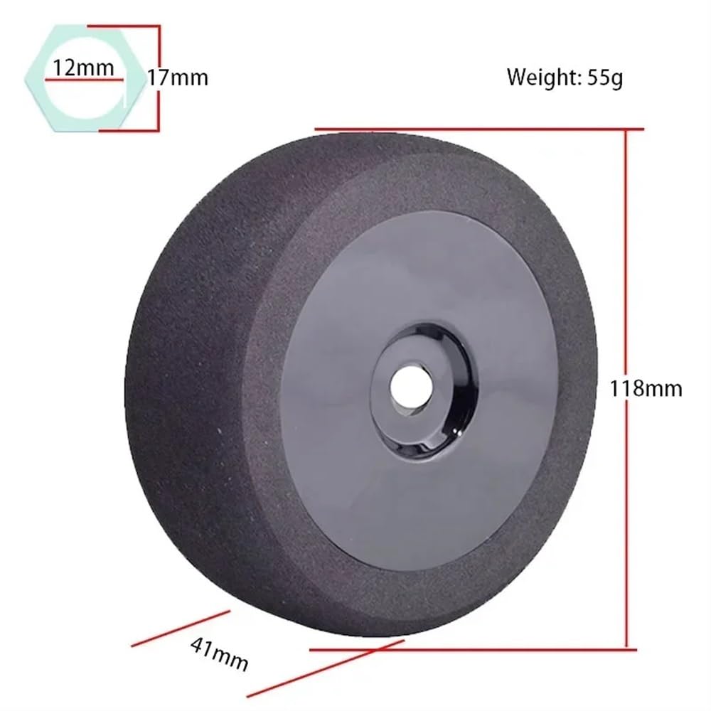 Set di pneumatici e cerchioni in schiuma in scala 1/8, set da 118 mm, esagonale da 17 mm, compatibile con veicoli da corsa RC(RED)