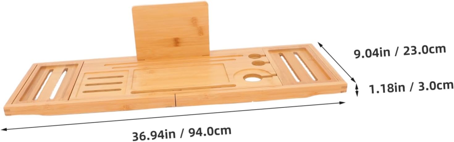 LIFKOME Bathtub Tray Expandable Bath Tub Table Bamboo Storage Rack for Bathroom Accessories