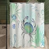 Photo Gallery lerores tenda da doccia, 120 x 200 cm, motivo granchio, orlo appesantito, in tessuto antimuffa, impermeabile, lavabile, in poliestere, con 8 occhielli e anelli per tenda da doccia, per bagno, vasca da Photo Gallery lerores tenda da doccia, 120 x 200 cm, motivo granchio, orlo appesantito, in tessuto antimuffa, impermeabile, lavabile, in poliestere, con 8 occhielli e anelli per tenda da doccia, per bagno, vasca da