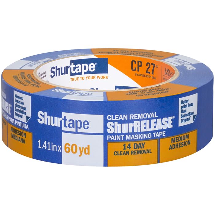 72-Rolls of 1.41” x 60 yds Shurtape 202879 ShurRELEASE Clean Removal Painter’s Masking Tape