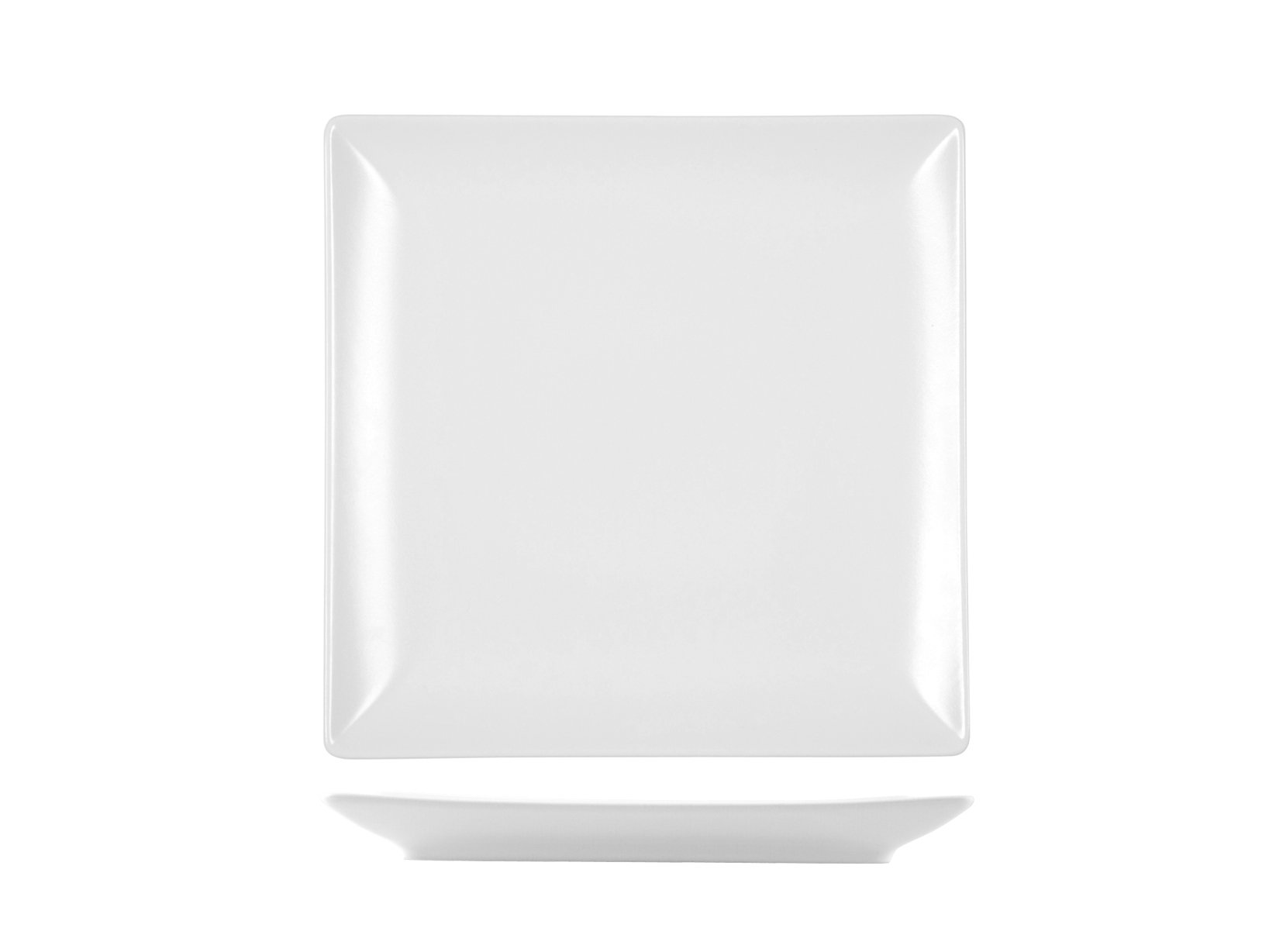 H&H Set 6 Piatti Frutta Quadrati Boston Osaka In Stoneware Bianco Cm 18