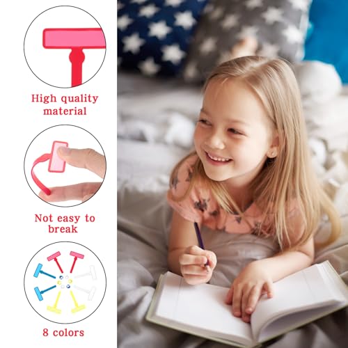 Wanmu 8Pcs Finger Focus Highlighter, Dyslexia Tools for Kids, ADHD Tools for Kids, Guided Reading Strips, Reading Trackers, Finger Pointers, Special Education School Supplies, Classroom Must Haves - Image 4