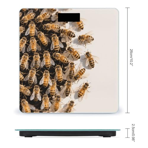 Báscula digital de baño Bees con pantalla LCD y plataforma de vidrio templado miniatura 2