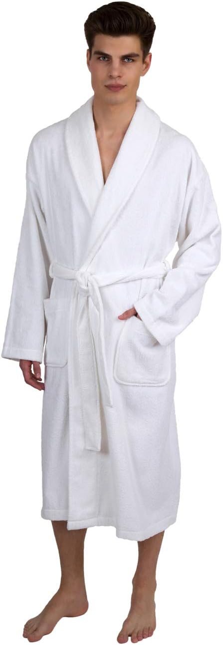 TowelSelectionsMen’s Robe, Turkish Cotton Terry Shawl Bathrobe