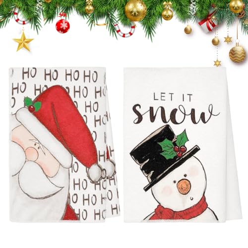 HGRGHH Decoracion Navidad Paños de Cocina, 40 X 60 cm Paños Cocina de Microfibra, Navideña Trapos Paño, Toallas Suaves y Absorbentes, Navideños Paño para Decoración Hogar y Hombres y Mujeres Regalos