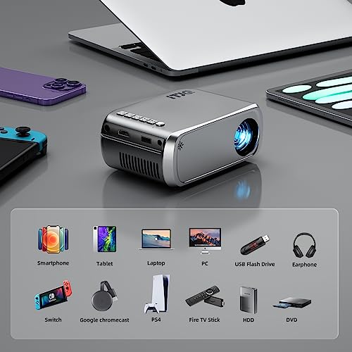Mini WiFi Projector, iTJQ Projector 1080P Supported, Portable Projector for Outdoor Movies, Phone Projector Compatible with iOS/Android, Laptop, PS4, TV Stick, HDMI/USB Mini WiFi Projector, iTJQ Projector 1080P Supported, Portable Projector for Outdoor Movies, Phone Projector Compatible with iOS/Android, Laptop, PS4, TV Stick, HDMI/USB
