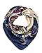 Wrapables Silky Feeling Satin Square Scarf, Intricate Paisley Navy