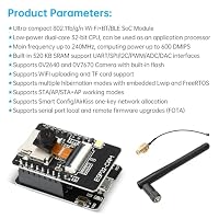 diymore 2PCS für ESP32 CAM Entwicklungsplatine, für ESP32-CAM MB WiFi/Bluetooth Entwicklung Board, DC 5V Dual-Core-Entwicklungsplatine mit 2,4 G Antennen IPEX, 2640 Kamera-TF-Karten-Modul – Ansicht 2