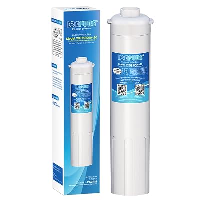 ICEPURE WFC5300A-20 Filter Replacement for WFS5300A-20 Under Sink Water Filter System, 5 Years or 40K Gallons Ultra High Life, Removes Heavy Metals, Chlorine, Odor, NSF/ANSI CAN 372 & 42 Certified