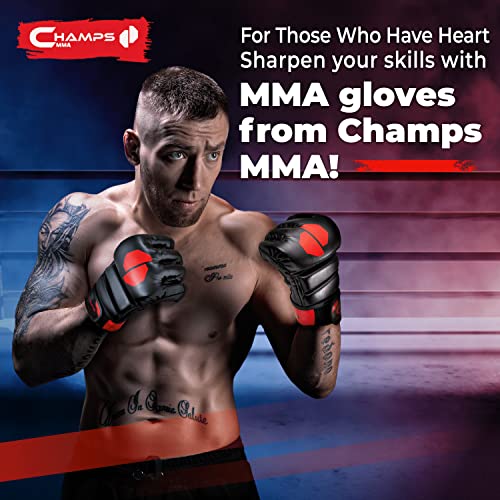 Champs MMA Gloves (Black, Small)