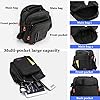 A-QMZL Sacs Bandoulière Homme Petit Sac à Bandoulière Imperméable Canvas Sacoche Sac Porté épaule Sacoche Bandoulière Avec Bande Réfléchissante de Sécurité pour Le Travail Loisirs Vacances (noir1) #3