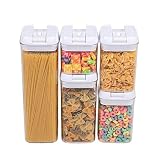 Airtight Food Storage Container Set of 5 by CooksBestStuff - SAFETY FIRST - BPA Free - Meets FDA Foo