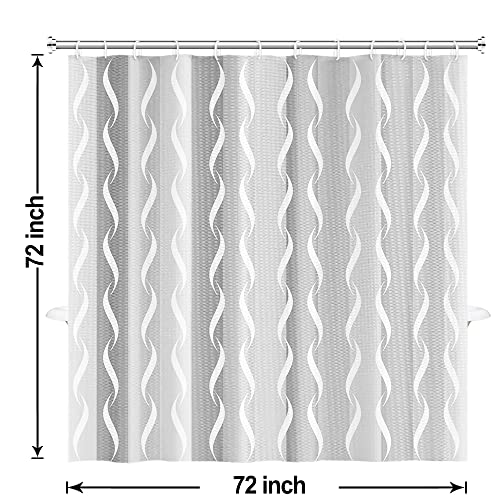 Ruelvth Gray Shower Curtain, Waffle Weave Shower Curtain For Bathroom Waterproof Heavyweight Fabric Bathroom Curtain Set With Rust-Proof Hooks, Machine Washable 72X72 Inch #TOP6