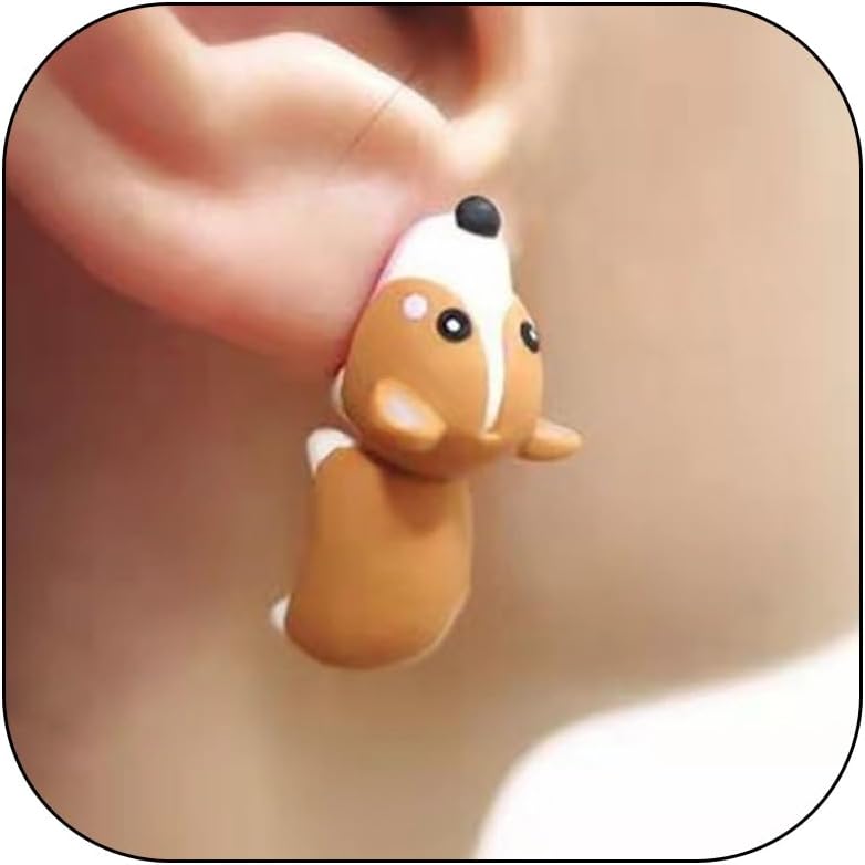 Cute Animal Bite Earrings for Women 3D Clay Animal Dinosaur Earrings Funny Animal Cartoon Biting Ears Stud Earrings Jewelry Gifts Cute Funny Stuff