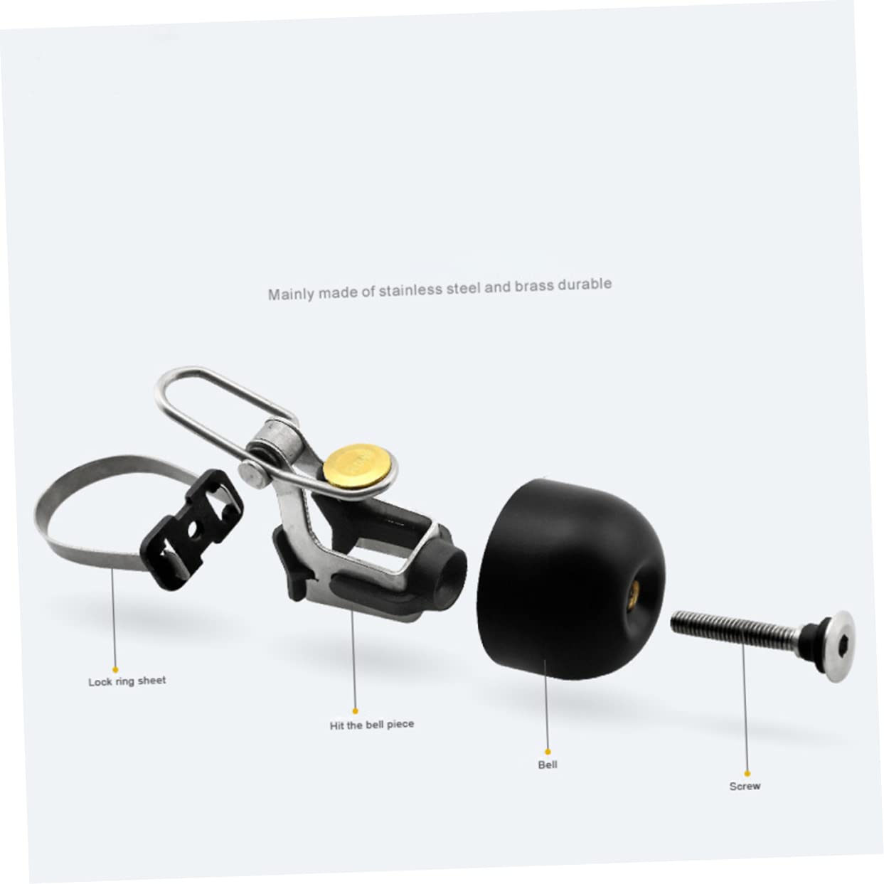 POPETPOP Glocke Fahrradklingel Kupfer ich Erwachsene Schild Black