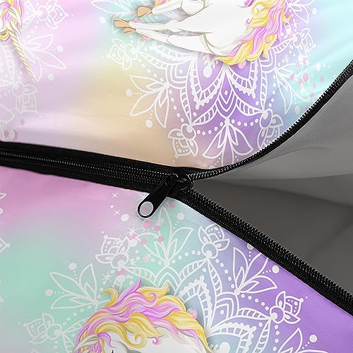Bolsa de Dormir CVHOUSE Unicornio Arcoíris para Camping, 3 Temporadas, Ligera y Impermeable, Para Adultos y Niños, 31x90 pulgadas, Estándar miniatura 7