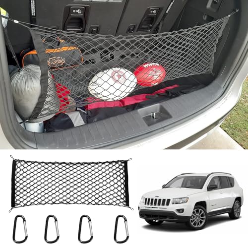 for Jeep Grand Cherokee Envelope Style Truck Bed Cargo Net - Fits 2013-2024 2025 2026 Grand Cherokee Accessories Cargo Net for Pickup Truck Bed - Heavy Duty Carabiners