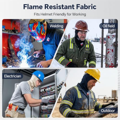 Image of Fullsheild FR Balaclava CAT2 7oz Flame-Retardant Cotton Face Mask, NFPA2112 | Arc Rated Covering Hood for Welding, Protective Helmet Liner for Men Women, UV Face Mask Windproof, Lightweight & Breathable