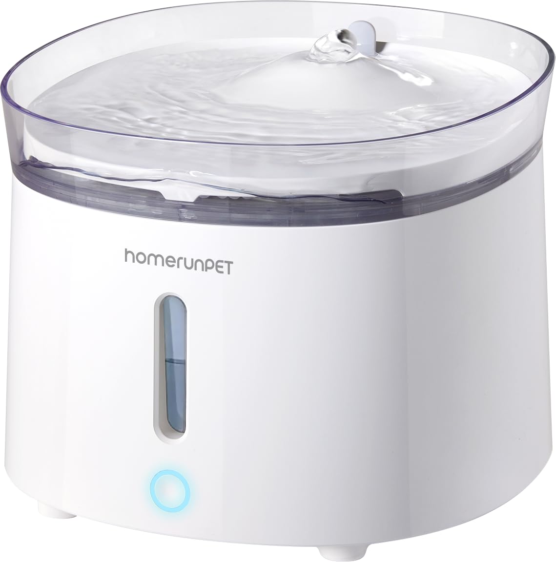 Homerunpet Fuente para Gatos con Bomba Inalámbrica, 2L Bebedero Gatos, Ultra Silenciosa, Segura, Sin BPA, Fácil de Limpiar con LED Inteligente, Filtro de Carbón Activado