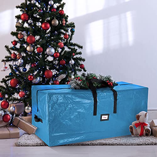 Image of Hearth & Harbor Christmas Tree Storage Bag - Artificial Christmas Tree Bag with Reinforced Handles, Dual Zipper, Wide Opening - Storage Container for Trees and Decorations, 2 Piece set - 7.5 + 9 FT