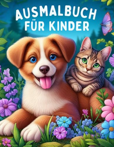 Lustiges und lehrreiches Malbuch über Haustiere für Ihr Kind: Im Inneren des Buches Zusätzliche Fakten über Katzen und Hunde | Kinder im Alter von 4-8 ... FÜR IHR KIND MIT INTERESSANTEN FAKTEN)