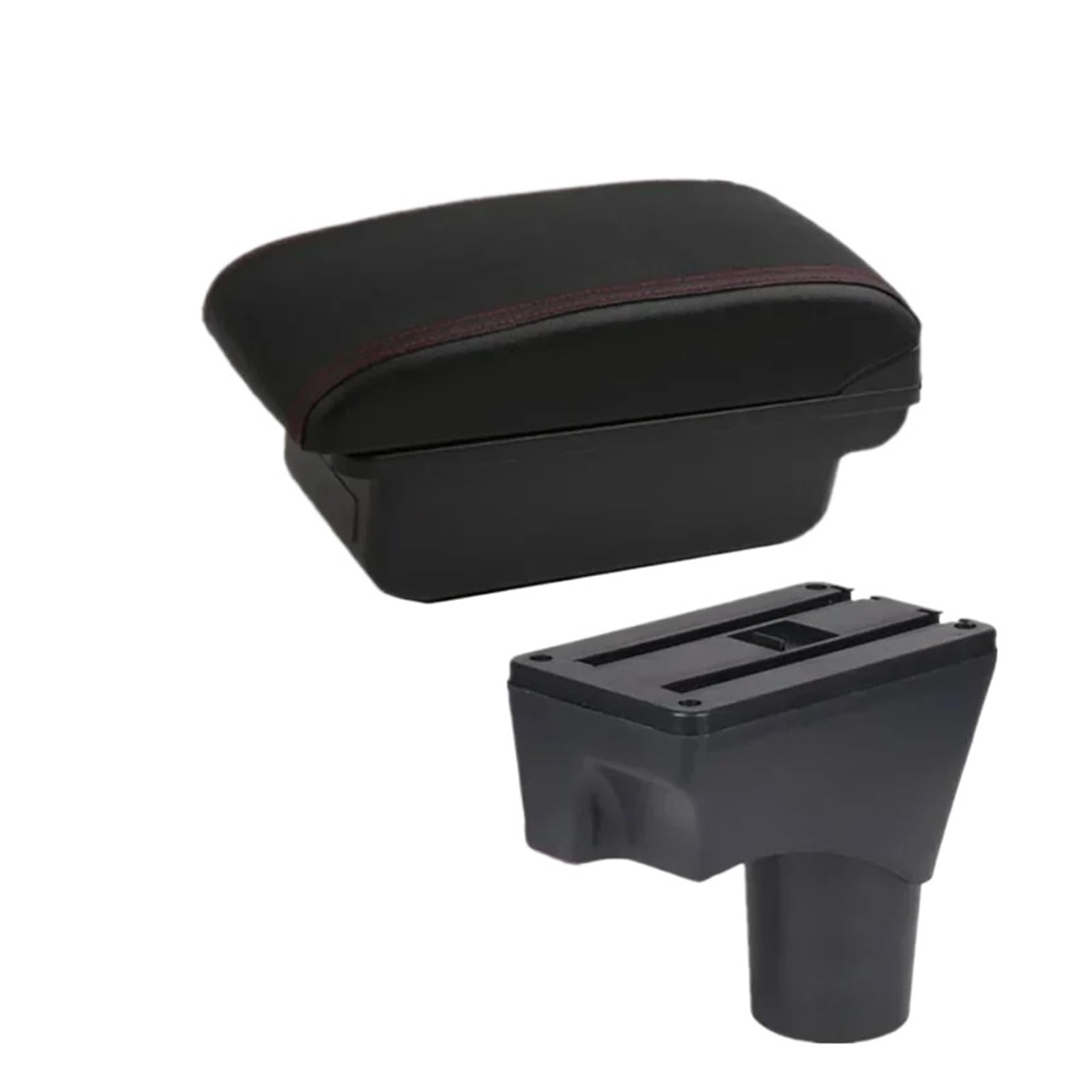 Ggwqoops Car Armrests For Nissan For March For Micra K13 For Sunny 2010-2023 Car Armrest Arm Storage Box Retrofit Parts Accessories Armrest Box(A1 red line No USB)