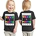 Personalized Toddler T-Shirt for Kids Boys Girls - Custom Image & Text - Customized Front/Back Print - 2T Black