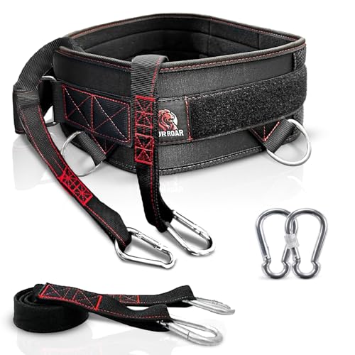 FourRoar | Cinturon Lastre Dominadas Talla Unica con 1 Cuerda de 100 cm y 2 Mosquetones | Cinturon de Lastre Gimnasio Aguanta 250Kg | Evita darte en tus Partes con la Cadena