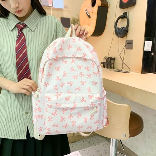 Coquette Bow Backpack - Kawaii Cute Backpack Aesthetic Daypack Bow Rucksack (A01 Pink)4