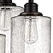 GLOBE Electric 65904 3-Light Bronze Semi-Flush Mount Ceiling Light Fixture with Seeded Glass Shades, Ideal for Kitchen, Bathroom, Bedroom, Closet Light, Home Essentials, LED Bulbs Compatible