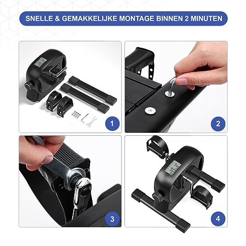 Duerté - Stoelfiets Bewegingstrainer - Bureau Fiets Trainer - Deskbike Fitness - Home Gym Mobiliteitstrainer en Beentrainer - met LCD monitor voor afvallen en Antislipmat - Afbeelding 4