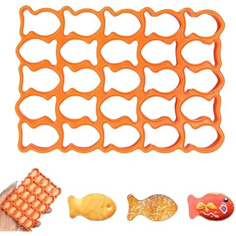 25 Cavity Fish Cookie Cutter Gold Fish Cracker Cookie Cutter,Mini Plastic Fish Biscuit Cutter for Tiny Treats,Fish Shaped Foods, Cookies Perfect for Baking Enthusiasts Cover