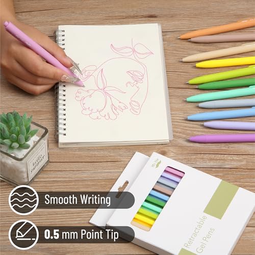 Image of Mr. Pen- Retractable Gel Pens, 12 Pack, Vintage Ink, Fine Point 0.7mm | Fast Dry, Smooth Writing, Cute Pens for Drawing, Writing Planner and School Supplies