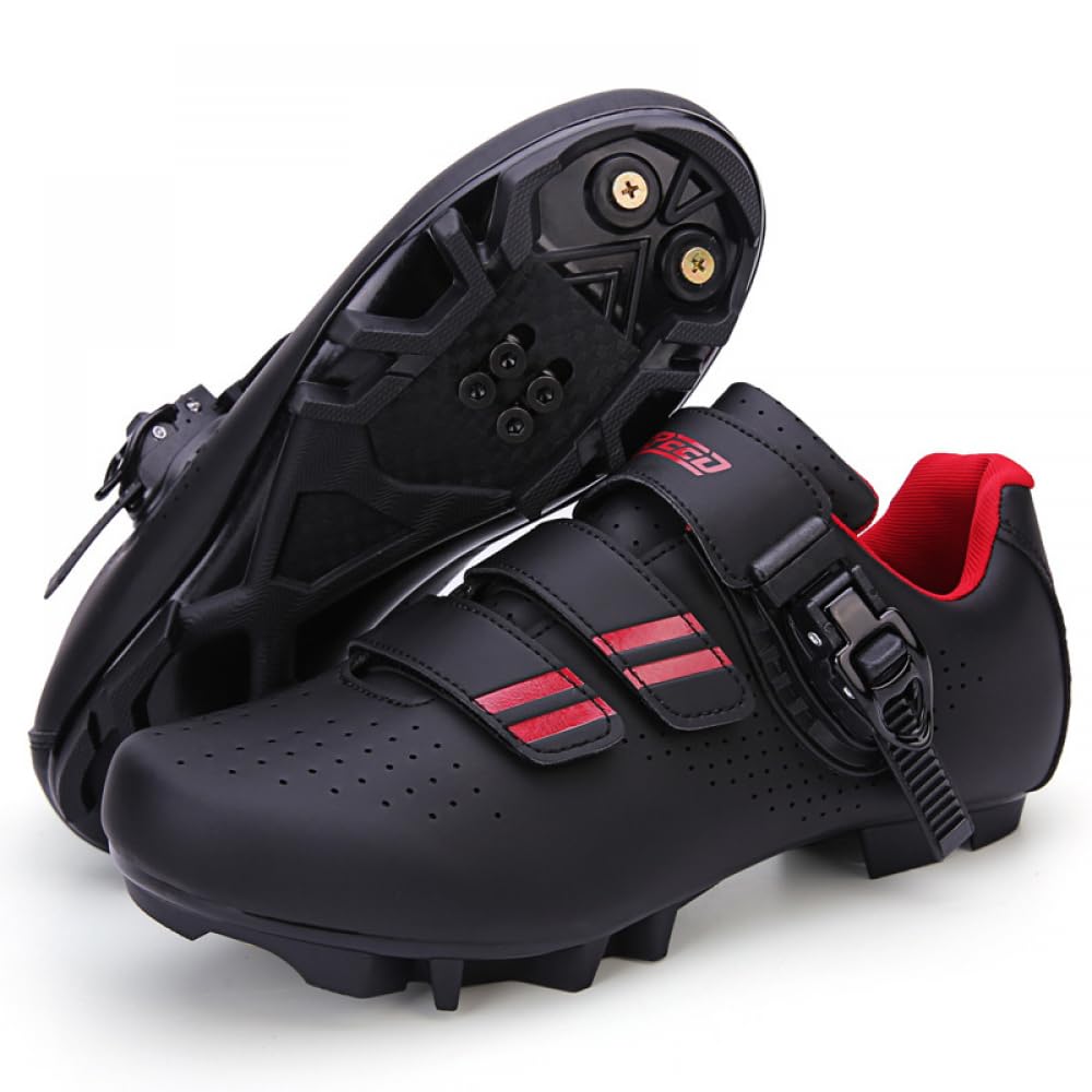 Buty do roweru górskiego, męskie i damskie, oddychające, MTB, męskie, wygodne, antypoślizgowe, MTB, do użytku wewnątrz, na zewnątrz, buty do jazdy na rowerze, Czarny 1, 39.5 EU
