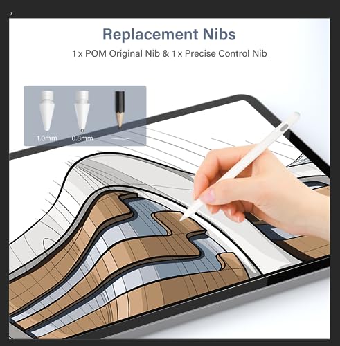 Image of Kingone Magnetic Charging Pencil (3Rd Gen) For Apple iPad, Wireless & Type-C Charging Stylus Pen, Compatible With Apple iPad Pro 11 inch 1 /2 /3 /4 & 12.9 inch 3 /4 /5 /6,Air 3 /4 /5, Mini 6, White