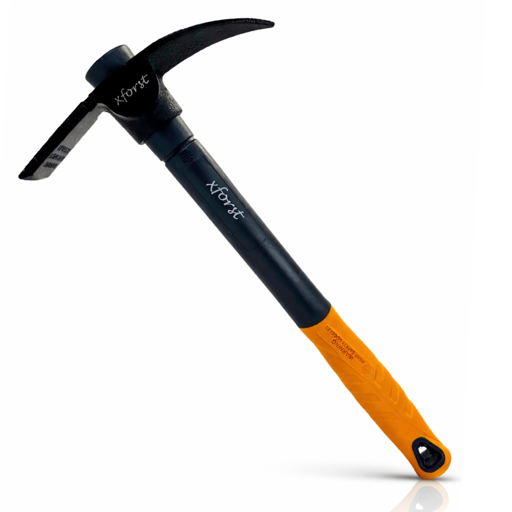 Xforst Piccone da Giardino 2 in 1 – Mini Piccone e Zappa 40 cm, Manico in Fibra di Vetro e Testa in Acciaio Trattato Termicamente – per Giardinaggio, Campeggio e Metal Detector – X-PF6