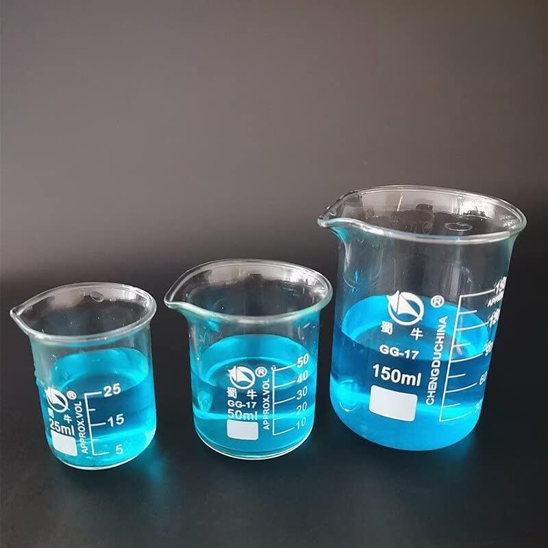 Fabrik Billig 1Set Lab Borosilikatglas Becherglas hitzebeständig Labware Becherglas Laborgeräte (Size : D06B)