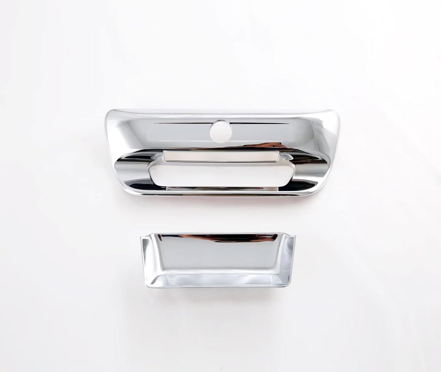 Tailgate Exterior Door Handle Trim Cover Compatible with Dodge Ram 1500(2024 2023 2022-2019) Rear Trunk Grab Handle Trims Exterior Car Accessories ABS 2PC(Glossy Chrome Style)