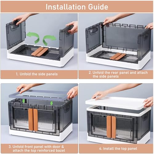 Image of ALOXE Plastic Cupboard for Bedroom & Storage | Stackable Organizer with Front Doors | Compact Multipurpose Cabinet for Clothes, Toys & Essentials | 3 Tier