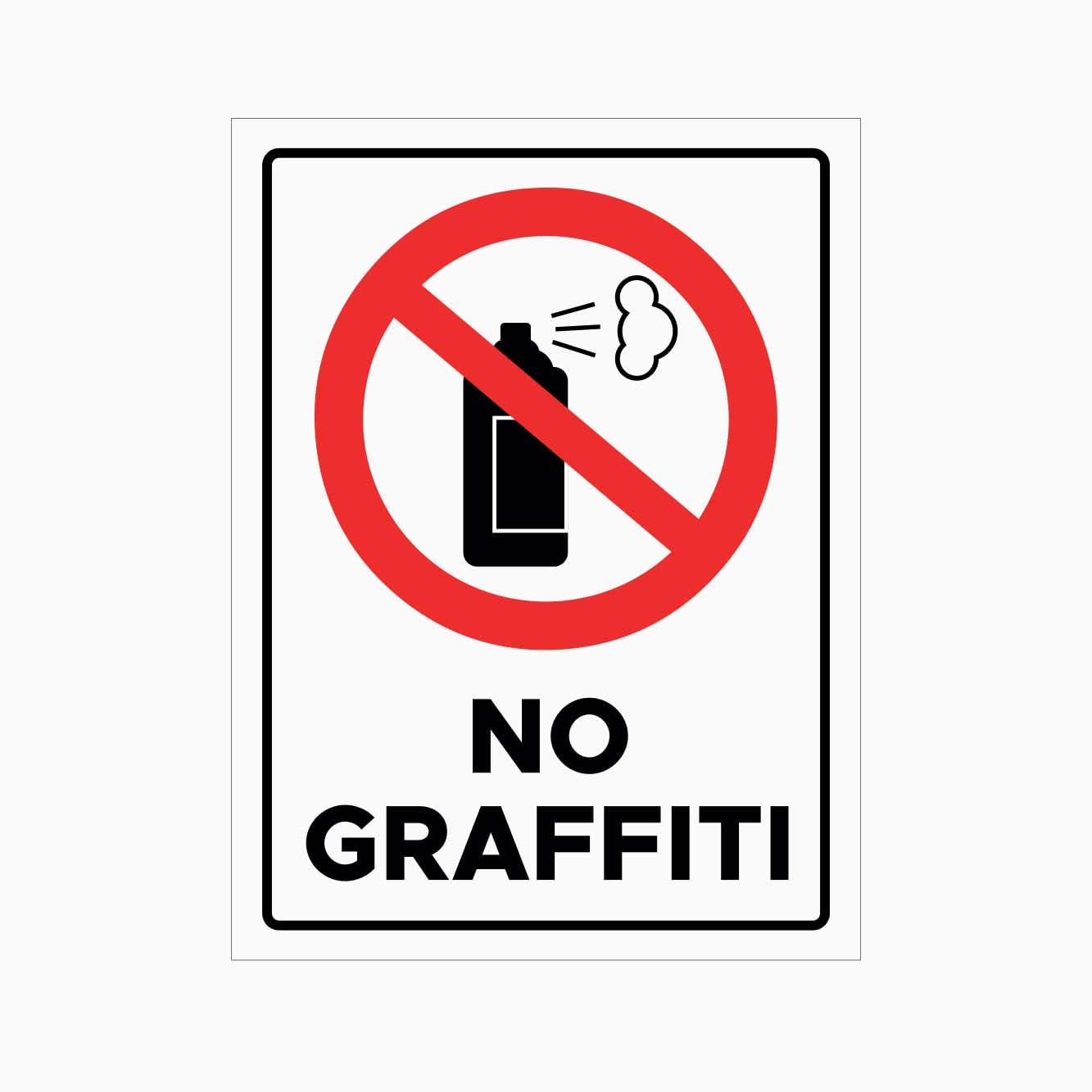 NO GRAFFITI Sign Prohibition Metal Tin Sign 12x8 inch for Industrial & Commercial Series